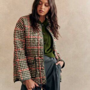 Sezane Multicolor Checkered Utility Jacket